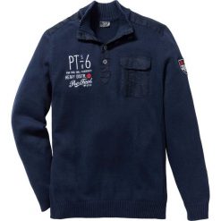 Golfy męskie: Sweter ze stójką Regular Fit bonprix ciemnoniebieski