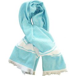 Kąpielówki męskie: Fouta „Chevron” w kolorze turkusowo-białym – 160 x 90 cm