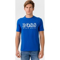 BOSS Koszulka Niebieski. Niebieskie podkoszulki męskie Boss, xl, z nadrukiem, z elastanu, bez kołnierzyka, krótkie. Za 264,95 zł.