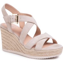 Espadryle GEOX - D Ponza A D02GVA 00021 C6738 Lt Taupe. Brązowe espadryle damskie Geox, bez wzorów, ze skóry, bez obcasa, na obcasie. W wyprzedaży za 339,00 zł.