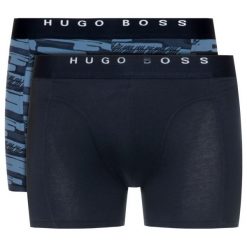 Komplet 2 par bokserek Boss 50415098. Niebieskie bokserki męskie Boss, bez wzorów, z elastanu. W wyprzedaży za 129,00 zł.