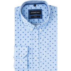 Koszula SIMONE slim KDNS000640. Niebieskie koszule męskie Giacomo Conti, m, w kwiaty, z bawełny, button down, z długim rękawem. Za 229,00 zł.