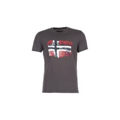 T-shirty z krótkim rękawem Napapijri SALENY. Szare t-shirty męskie marki Napapijri, s, bez wzorów, bez kołnierzyka, krótkie. Za 175,20 zł.