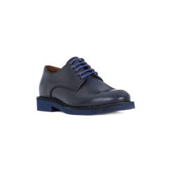 Derby Frau DOWSON BLU. Niebieskie półbuty męskie marki Frau, bez wzorów, bez zapięcia. Za 454,99 zł.