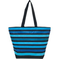 Torba plażowa "Playa" w kolorze niebiesko-błękitnym - 35 x 58 x 23 cm. Niebieskie torby damskie na zakupy Le Comptoir de la Plage, z tworzywa sztucznego. W wyprzedaży za 38,95 zł.