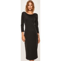 Armani Exchange - Sukienka. Czarne sukienki damskie Armani Exchange, na co dzień, s, bez wzorów, z poliesteru, casualowe, z okrągłym kołnierzem, bez rękawów, mini, proste. Za 559,90 zł.