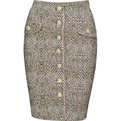 Spódnica bonprix kremowo-zielony khaki wzorzysty. Białe spódniczki damskie bonprix, bez wzorów, z materiału. Za 59,99 zł.