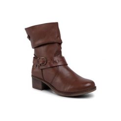GO SOFT OCE-DELICIA-05 Brązowy. Pomarańczowe botki damskie GO SOFT, ze skóry, bez obcasa, bez zapięcia. Za 249,99 zł.