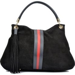 Torebki klasyczne damskie: Skórzana torebka w kolorze czarnym – 33 x 44 x 15 cm