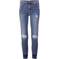 7 for all mankind SKINNY CROP UNROLLED SLIM ILLUSION DISTRESSED Jeans Skinny Fit nostalgia. Niebieskie jeansy damskie relaxed fit marki 7 for all mankind, z elastanu. Za 1089,00 zł.