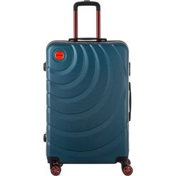 Walizka w kolorze ciemnozielonym - 107 l. Zielone walizki Murano, Berenice, bez wzorów, z materiału. W wyprzedaży za 239,95 zł.