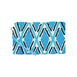 Kopertówki damskie: Kopertówka w kolorze biało-niebiesko-czarnym – (D)25 x (S)15 cm
