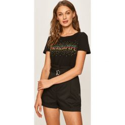 Patrizia Pepe - T-shirt. Białe t-shirty damskie Patrizia Pepe, s, z nadrukiem, z bawełny, casualowe, z okrągłym kołnierzem. Za 339,90 zł.