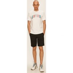 Converse - T-shirt. Białe t-shirty męskie Converse, s, z nadrukiem, z bawełny, z okrągłym kołnierzem. Za 139,90 zł.