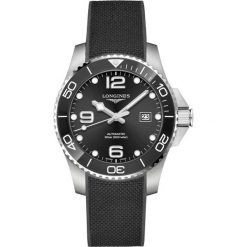 LONGINES HydroConquest L3.782.4.56.9. Szare, analogowe zegarki męskie LONGINES, ze stali. Za 6510,00 zł.