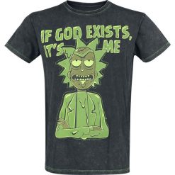 Rick And Morty If God Exists, It's Me T-Shirt czarny. Czarne koszulki męskie marki Rick And Morty, s, z nadrukiem, z okrągłym kołnierzem. Za 121,90 zł.