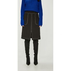 Answear - Spódnica. Czarne spódniczki ołówkowe marki ANSWEAR, s, z elastanu, z podwyższonym stanem, midi. W wyprzedaży za 79,90 zł.