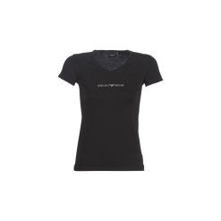 T-shirty z krótkim rękawem Emporio Armani CC317-163321-00020. Czarne t-shirty damskie Emporio Armani, s, bez wzorów, bez kołnierzyka. Za 189,00 zł.