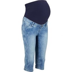 Dżinsy ciążowe rybaczki bonprix niebieski "bleached”. Niebieskie jeansy damskie bonprix, z jeansu. Za 109,99 zł.