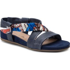 Sandały TAMARIS - 1-28178-32 Denim Comb 853. Niebieskie klapki damskie Tamaris, bez wzorów, ze skóry, bez obcasa. W wyprzedaży za 169,00 zł.