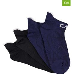 Skarpety (2 pary) w kolorze czarnym i granatowym. Niebieskie skarpetki chłopięce CMP Kids, bez wzorów, prążkowane. W wyprzedaży za 32,95 zł.