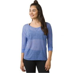 Prana Bluzka Damska Super Tranquil Top Super Nova (Rozmiar L). Niebieskie topy damskie marki PrAna, l. W wyprzedaży za 127,00 zł.