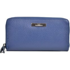 Mangotti portfel damski SS19 MG 1138 niebieski. Niebieskie portfele damskie Mangotti, bez wzorów, ze skóry. Za 399,00 zł.