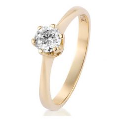 Unikalny Pierścionek Złoty - złoto 585, Brylant 0,40ct. Żółte pierścionki damskie W.KRUK, z brylantem, złote. Za 7990,00 zł.