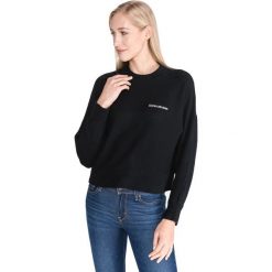 Calvin Klein Sweter Czarny. Czarne bluzy damskie Calvin Klein, l, bez wzorów, z bawełny, bez rękawów, bez kaptura. Za 369,95 zł.