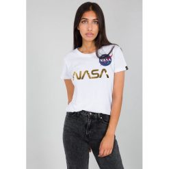 Koszulka damska T-shirt Alpha Industries NASA 198053-438 - biały || złoty. Białe koszulki damskie Alpha Industries, s, bez wzorów, bez kołnierzyka, bez rękawów. Za 112,99 zł.