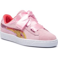 Sneakersy PUMA - Suede Hrt Trailblazer Sqn Jr 368953 01 Pale Pink/Hibiscus. Różowe półbuty damskie Puma, na co dzień, z aplikacjami, ze skóry, bez obcasa, na płaskiej podeszwie, bez zapięcia. W wyprzedaży za 189,99 zł.