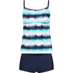 Tankini (2 części) bonprix miętowo-ciemnoniebieski. Zielone stroje kąpielowe damskie bonprix, bez wzorów. Za 119,99 zł.