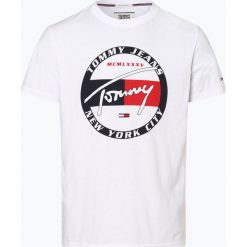 Tommy Jeans - T-shirt męski, biały. Białe t-shirty męskie Tommy Jeans, s, bez wzorów, z bawełny, bez kołnierzyka. Za 159,95 zł.