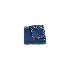 POSZETKA LNIANA BLUE LINEN. Niebieskie poszetki męskie marki R3s men's accessories, bez wzorów, ze lnu. Za 44,00 zł.