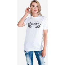 DSQUARED2 Koszulka Biały. Białe koszulki damskie Dsquared2, s, z nadrukiem, z bawełny, bez kołnierzyka. Za 654,95 zł.