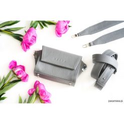 Torebko Nerka Switch Bag Stalowa Ciemna Szara. Szare nerki damskie Pakamera, w paski, bez dodatków. Za 450,00 zł.
