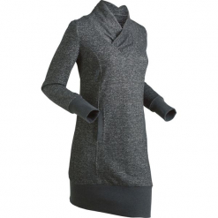 Sukienka dresowa, długi rękaw bonprix czarny melanż. Czarne długie sukienki marki bonprix, melanż, z dresówki, z długim rękawem. Za 109,99 zł.