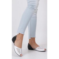 Białe baleriny skórzane peep toe z odkrytymi palcami Maciejka 03976-21/00-5. Białe baleriny damskie Maciejka, bez wzorów, bez obcasa. Za 198,99 zł.