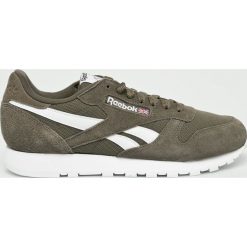 Reebok Classic - Buty Cl Leather Mu. Zielone buty sportowe męskie Reebok Classic, ze skóry, na sznurówki, reebok classic. W wyprzedaży za 299,90 zł.