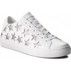 Sneakersy SKECHERS - Star Side 73535/WSL White/Silver. Białe półbuty damskie Skechers, na co dzień, bez wzorów, ze skóry, retro, bez obcasa, na płaskiej podeszwie, bez zapięcia. W wyprzedaży za 179,00 zł.