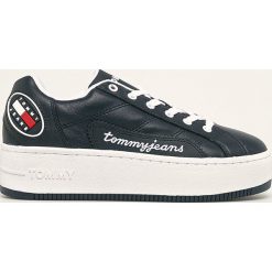 Tommy Jeans - Buty skórzane. Niebieskie buty sportowe damskie Tommy Jeans, bez wzorów, z jeansu, sportowe. Za 449,90 zł.