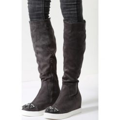 Ciemnoszare Kozaki Harder They Come. Szare koturny damskie vices, bez obcasa, na koturnie, bez zapięcia. Za 89,99 zł.