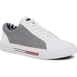 Sneakersy TOMMY JEANS - Textile City Sneaker EM0EM00199 White 100. Czarne sneakersy męskie Tommy Jeans, bez zapięcia. Za 359,00 zł.