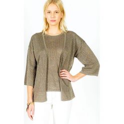 Kardigan "Kimono" w kolorze oliwkowym. Brązowe kardigany damskie Ateliers de la maille Paris, bez wzorów, z kaszmiru. W wyprzedaży za 214,95 zł.