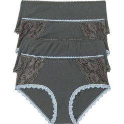 Figi: Figi „panty” z koronką (4 pary) bonprix dymny szary – jasnoniebieski