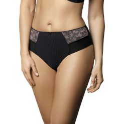 Figi "Black Pearl" w kolorze czarno-pudrowo-fioletowym. Czarne figi Kinga, xs. W wyprzedaży za 32,95 zł.