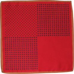 Wyrazista, Czerwona Poszetka Męska - Paisley, w Groszki, Kropki, Poczwórna POSZALTS0063. Czerwone poszetki męskie Alties, w grochy, eleganckie. Za 27,00 zł.