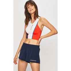 Tommy Sport - Top. Niebieskie topy damskie Tommy Sport, s, z nadrukiem, z elastanu, z okrągłym kołnierzem. W wyprzedaży za 219,90 zł.