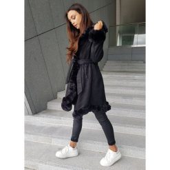 Doll Przepiękny Płaszcz Premium Kolor Black S. Czarne płaszcze damskie LIGARI, s, w paski, z bawełny. Za 398,00 zł.