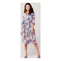 Sukienka Elina Magnolia 34 biały. Białe sukienki damskie s, w paski, z bawełny, klasyczne, z klasycznym kołnierzykiem, bez rękawów, rozkloszowane. Za 597,00 zł.